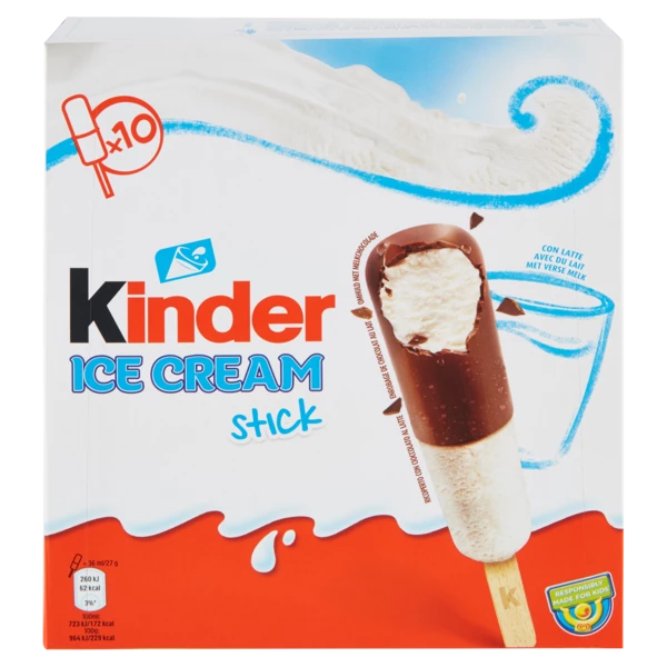 Sorvete de chocolate ao leite x10 270g - KINDER