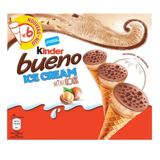 Mini helado de chocolate y avellanas x6 - KINDER BUENO