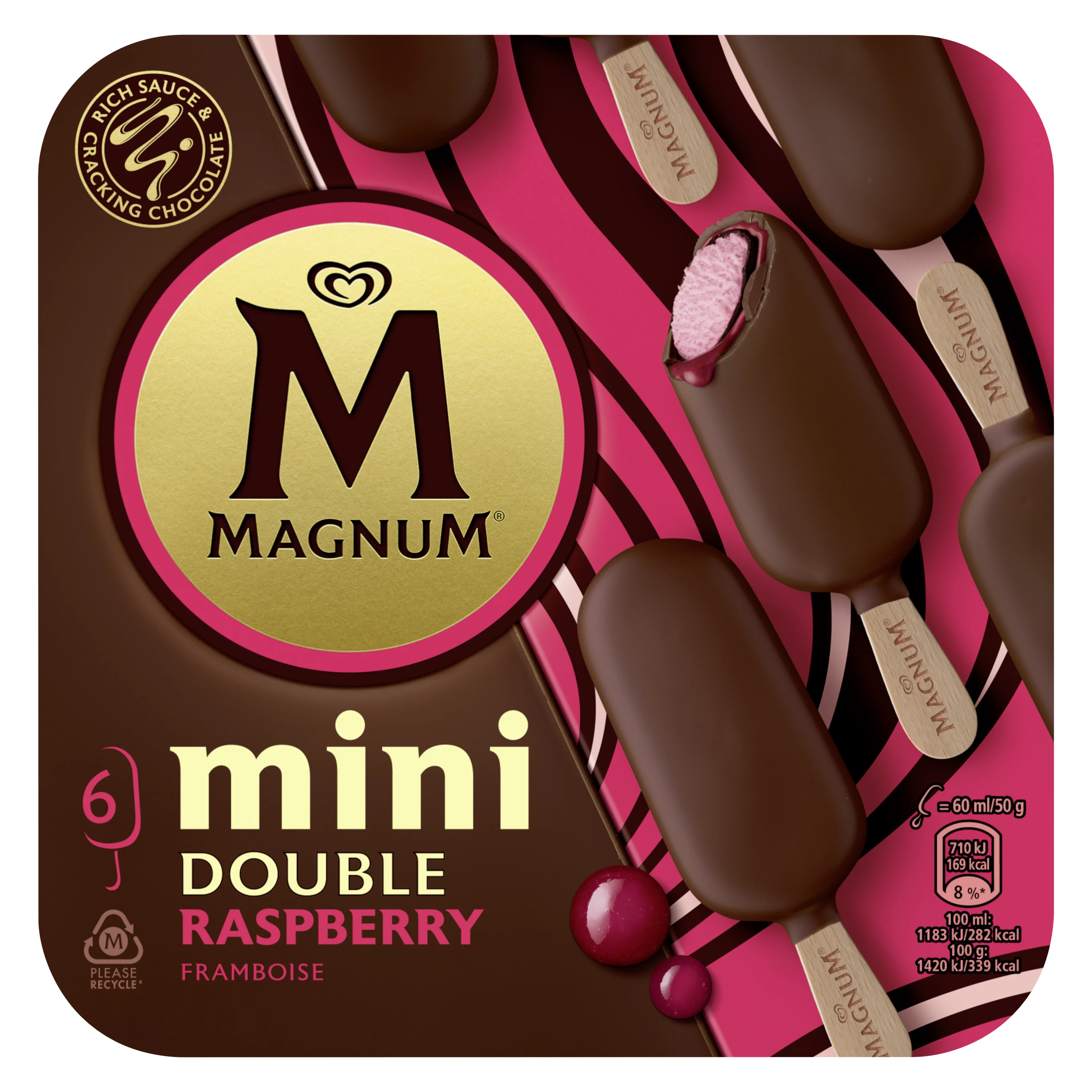 Glace mini double framboise X6 - MAGNUM