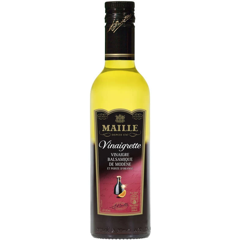 Light Vinaigrette Balsamic Vinegar of Modena & Orange Dash, 36cl - MAILLE