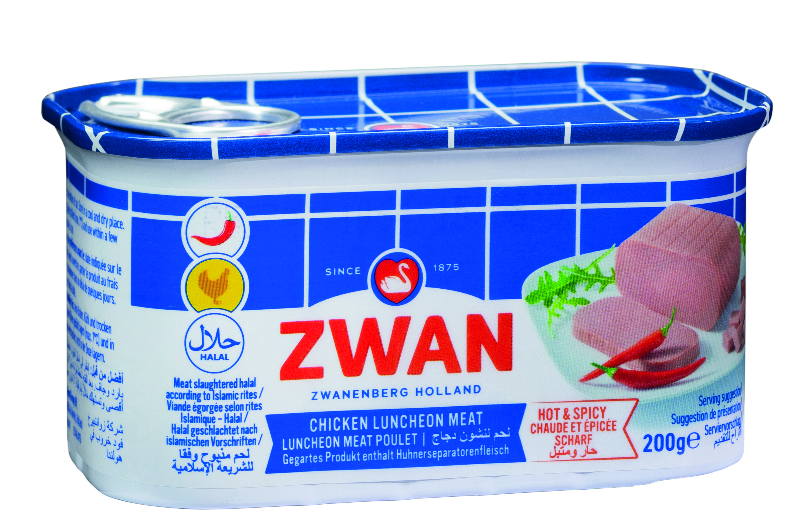 Luncheon Meat Poulet Pittig (12 X 200 G) - ZWAN