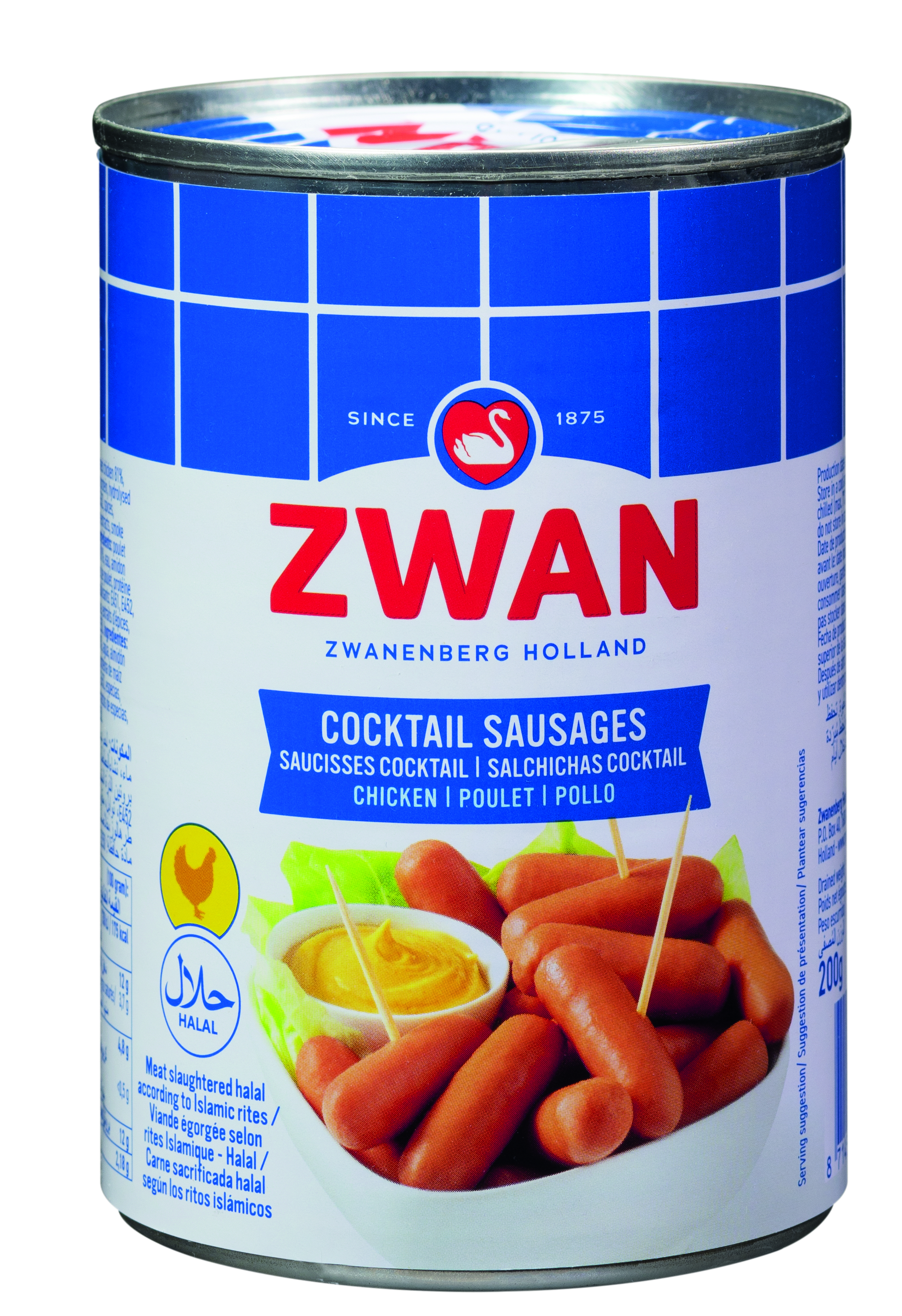 Saucisses Cocktail Poulet (24 X 400 G) Halal - ZWAN