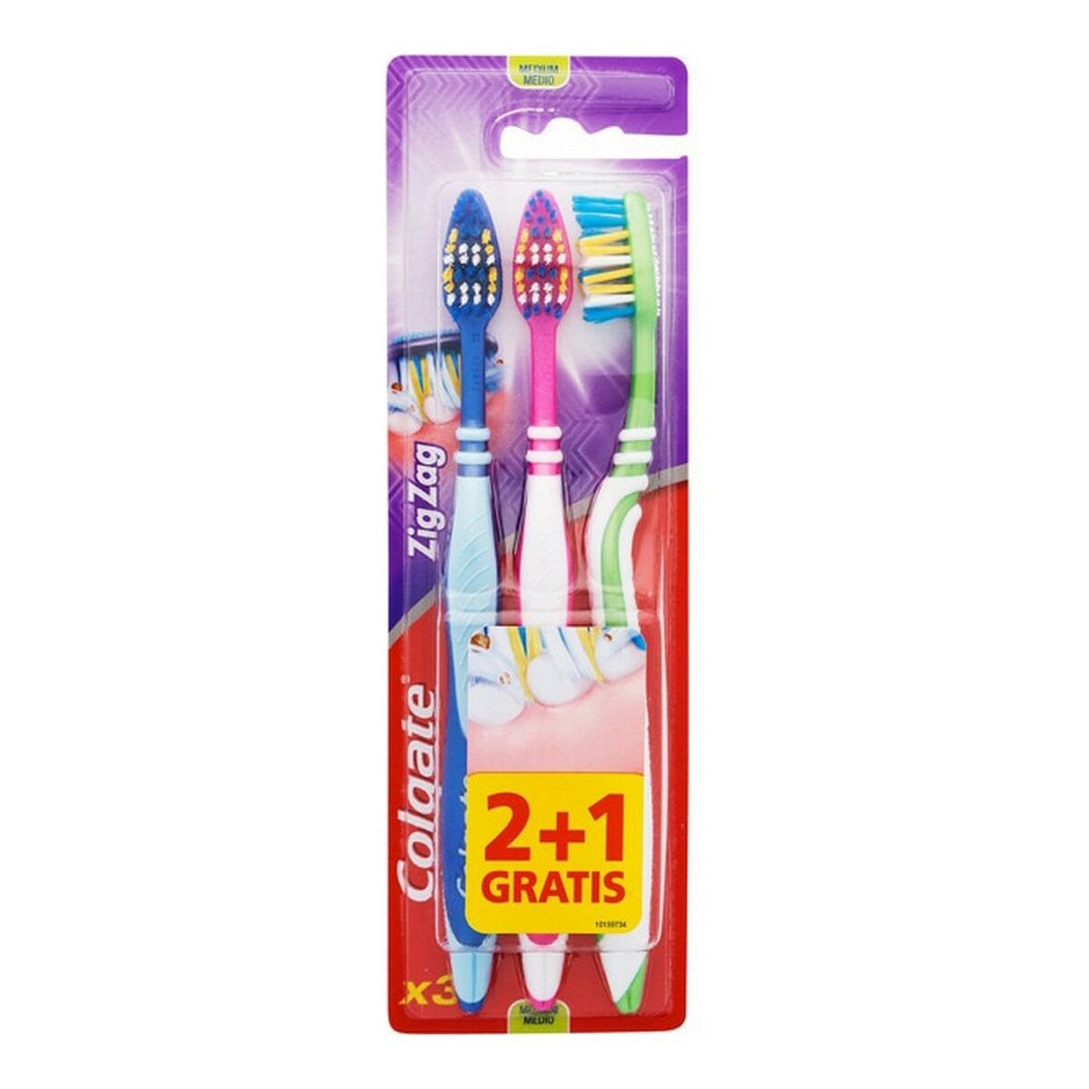 Brosses à dents Zig Zag medium 2+1 - COLGATE