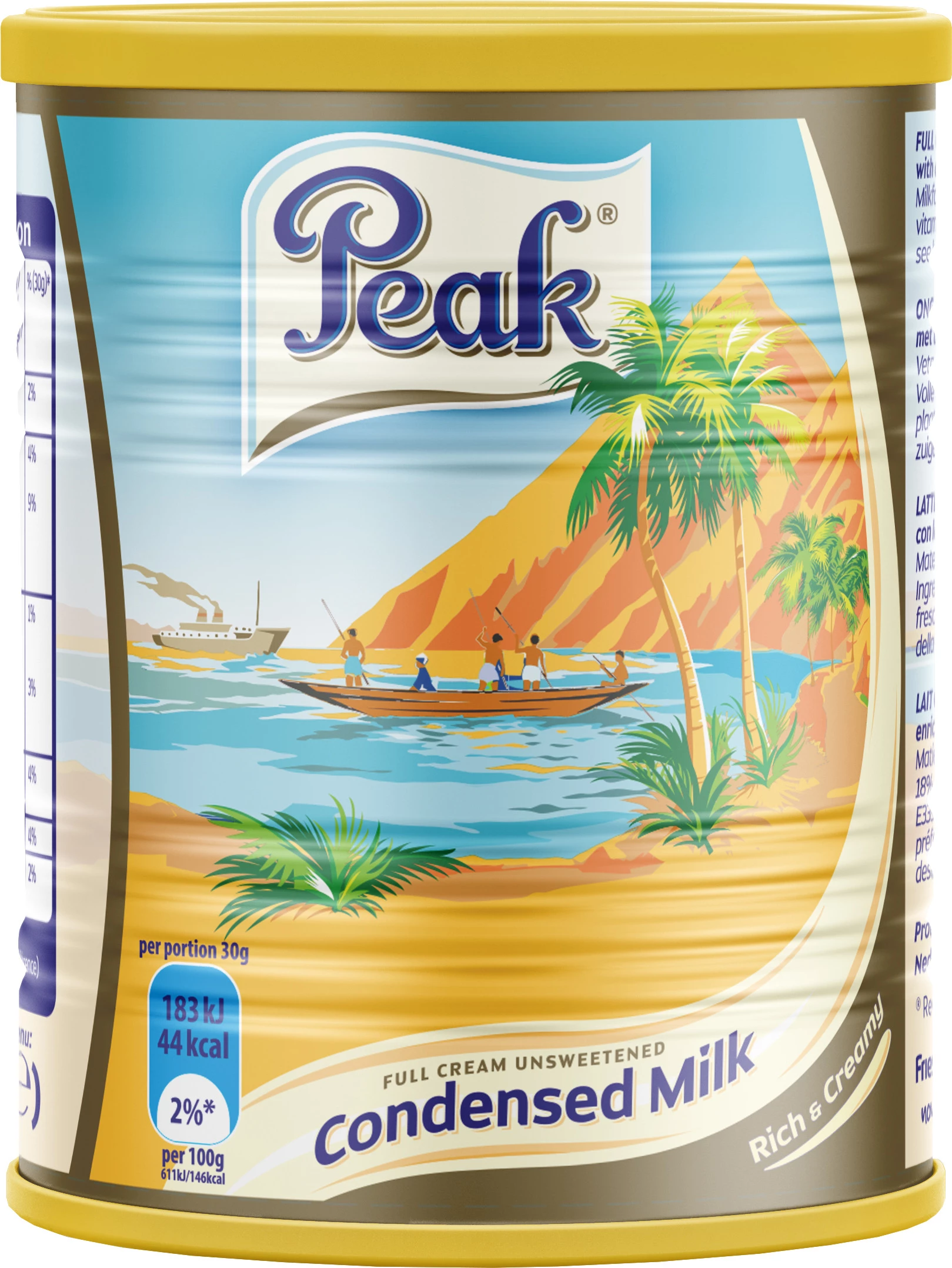 Несладкое сгущенное молоко (24 х 410 г) - PEAK