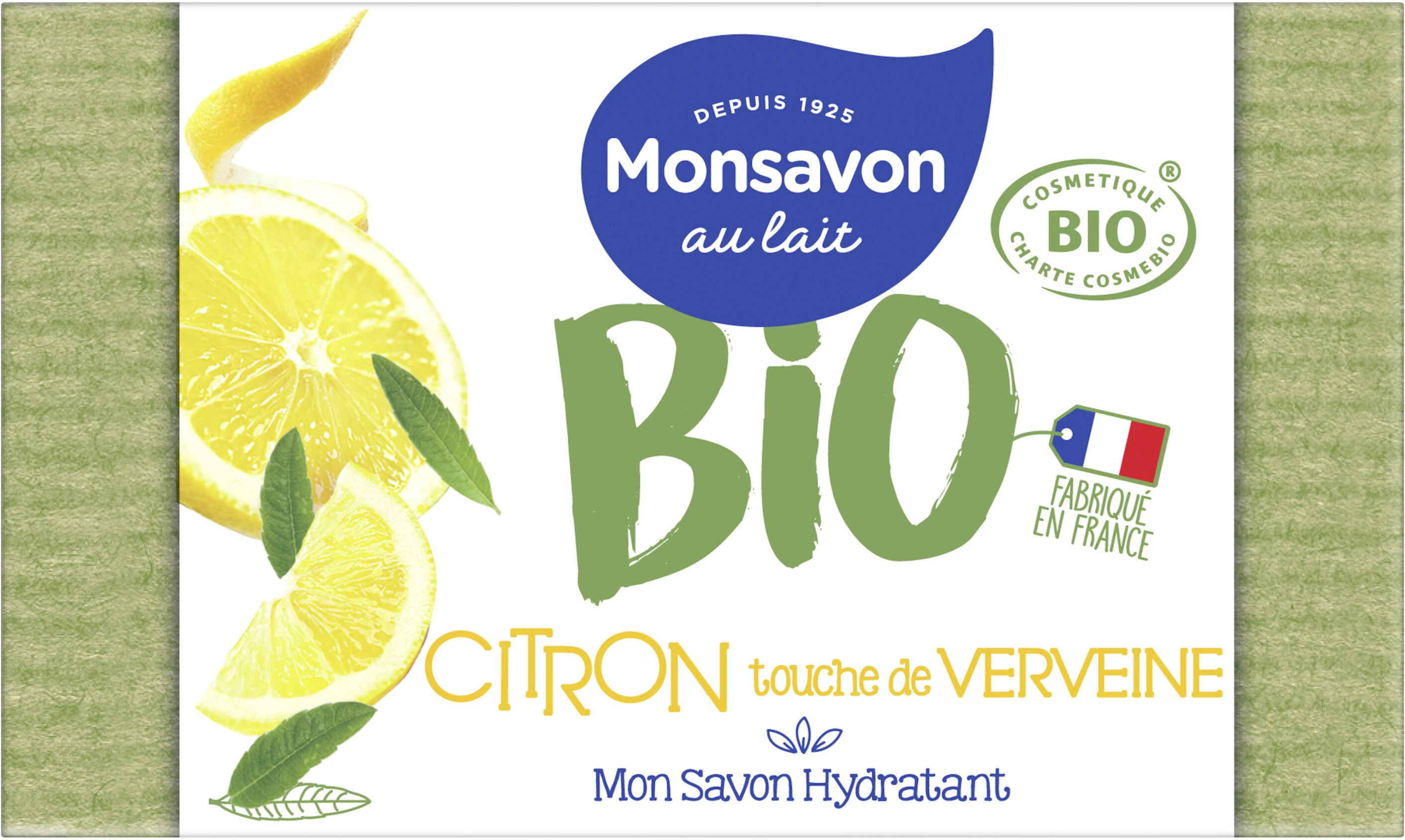 Organic Lemon & Verbena scented soap 100g - MONSAVON