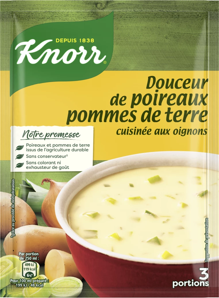 Суп сушеный картофельный из лука-порея, 80г - KNORR