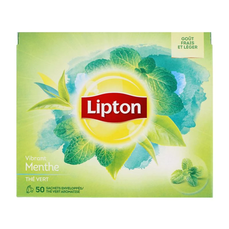 Thé vert vibrant menthe x50 80g - LIPTON