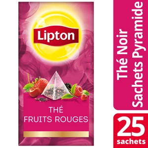 Lipton Exclusive Selection Thé Noir Fruits Rouges 25 Sachets Pyramides