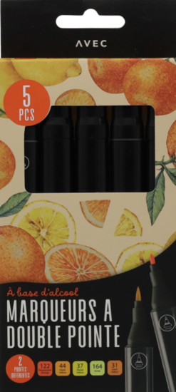 Marqueurs Double Po X5 Orange