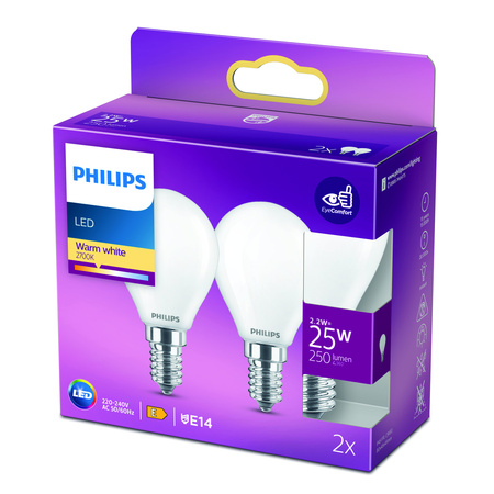 Led Phl Spher E14 25w Dp X2