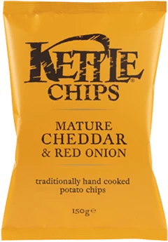 Patatine Formaggio Cheddar Maturato Cipolla Rossa, 130g x10 - KETTLE