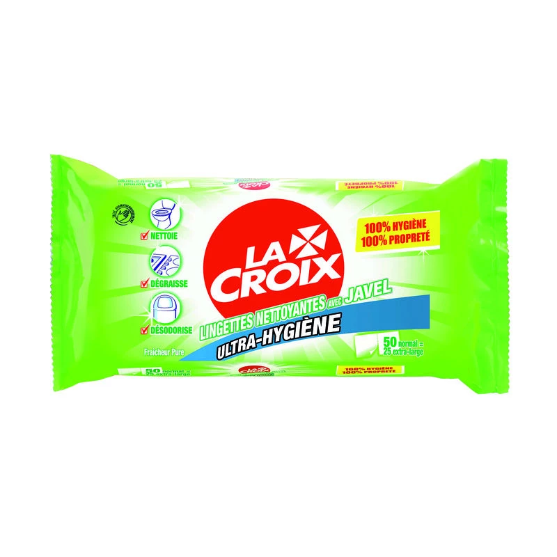 Salviette detergenti candeggina ultra igieniche x50 - LA CROIX