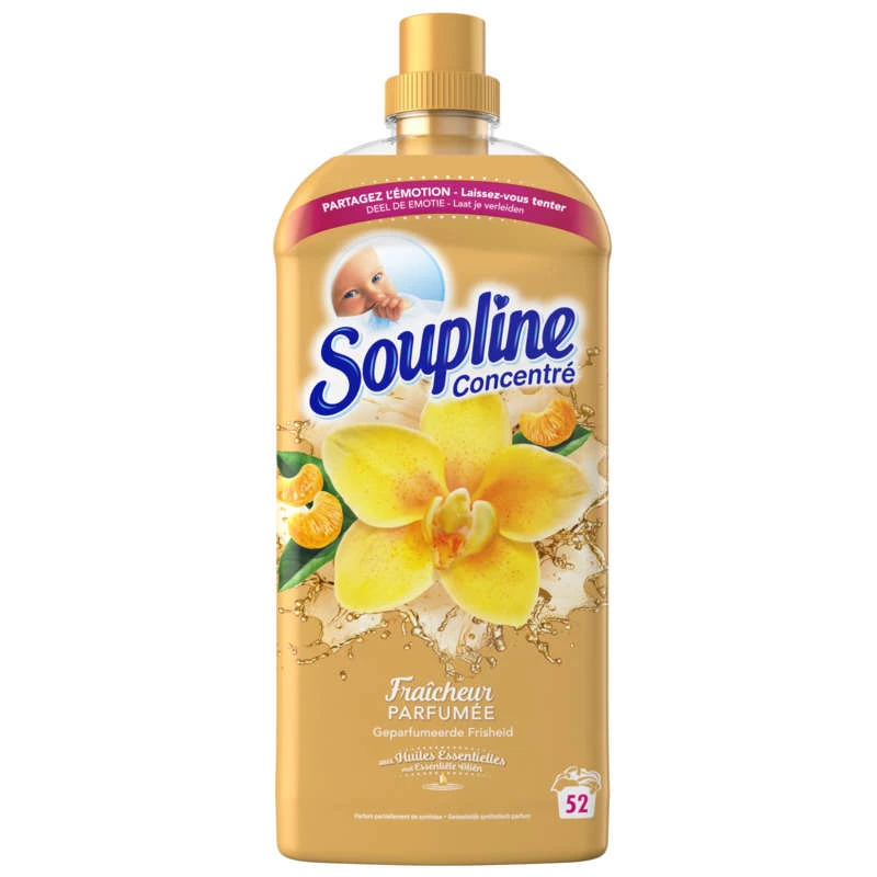 Adoucissant concentré fraîcheur parfumée aux huiles essentielles Vanille Mandarine, 52 lavages 1,2L - SOUPLINE