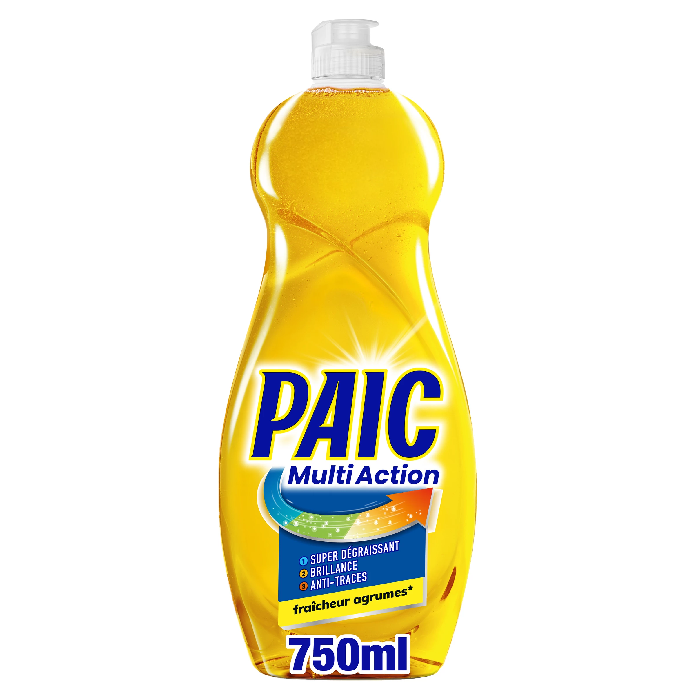 Super degreasing dishwashing liquid shine and anti-traces Multi-action fruits 750ml -  Paic