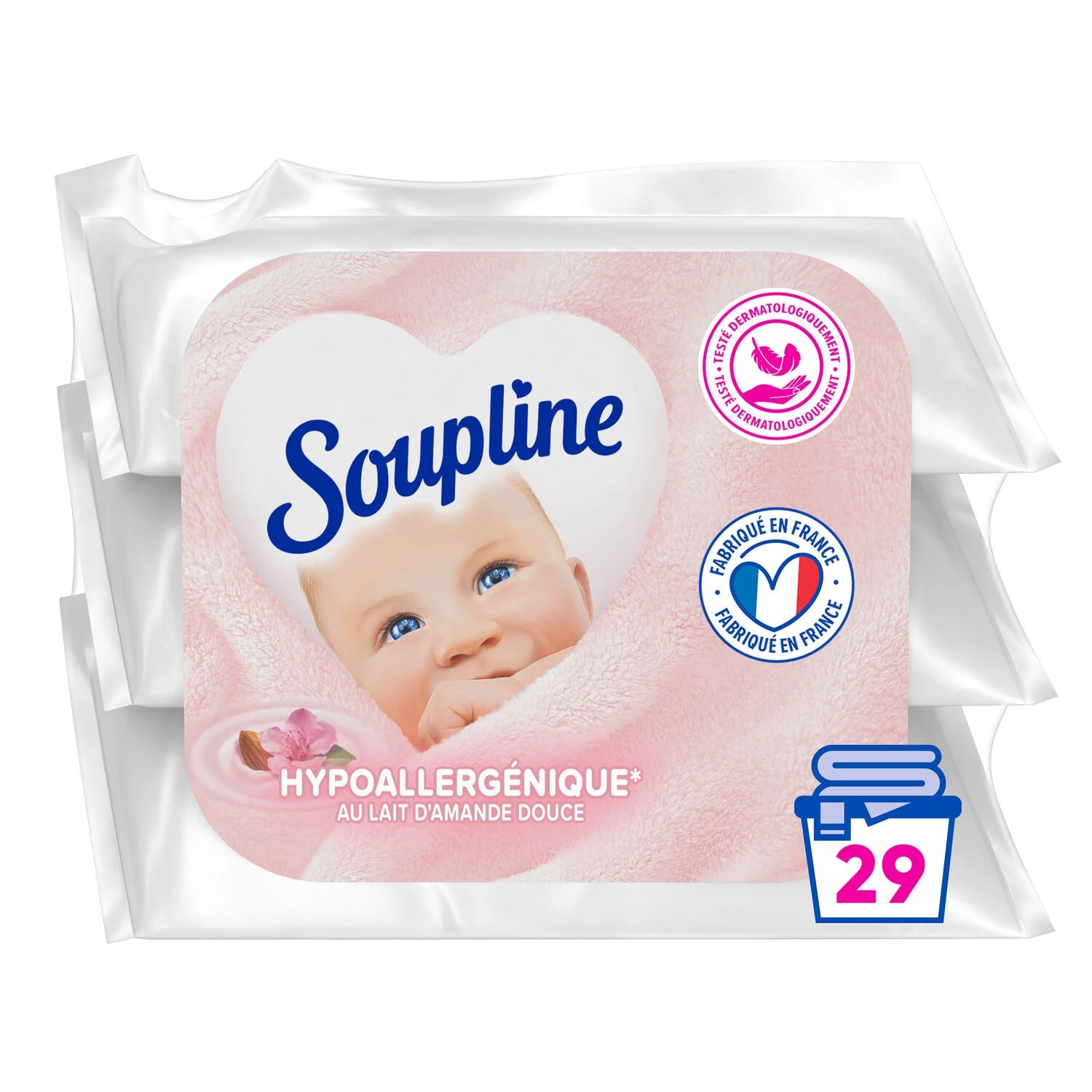 Adoucissant Concentré 3d Hypoallergénique Au Lait D'amande Douce 3x200ml - Soupline