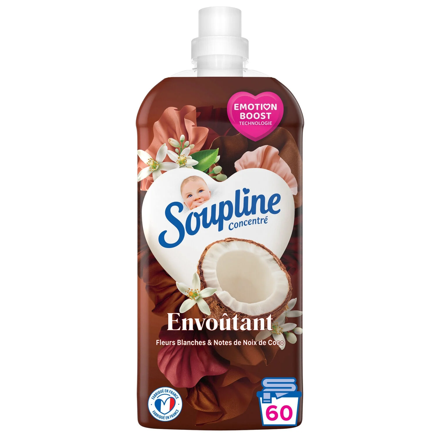 3d Concentrated Fabric Softener Scented Freshness White Flowers & Coconut Notes 1.28l -  Soupline