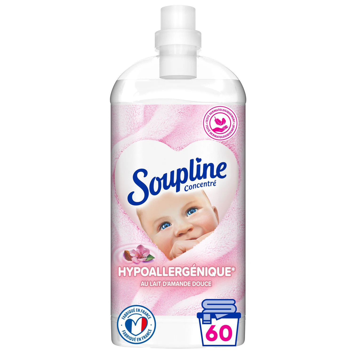 Hypoallergenic 3D Fabric Softener With Concentrated Sweet Almond Milk 1.35L - SOUPLINE
