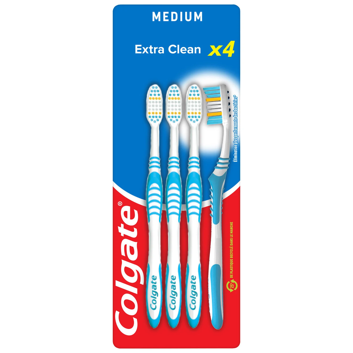 Brosse à Dents Extra Clean 25 % Recyclé Dans Le Manche Médium - Colgate