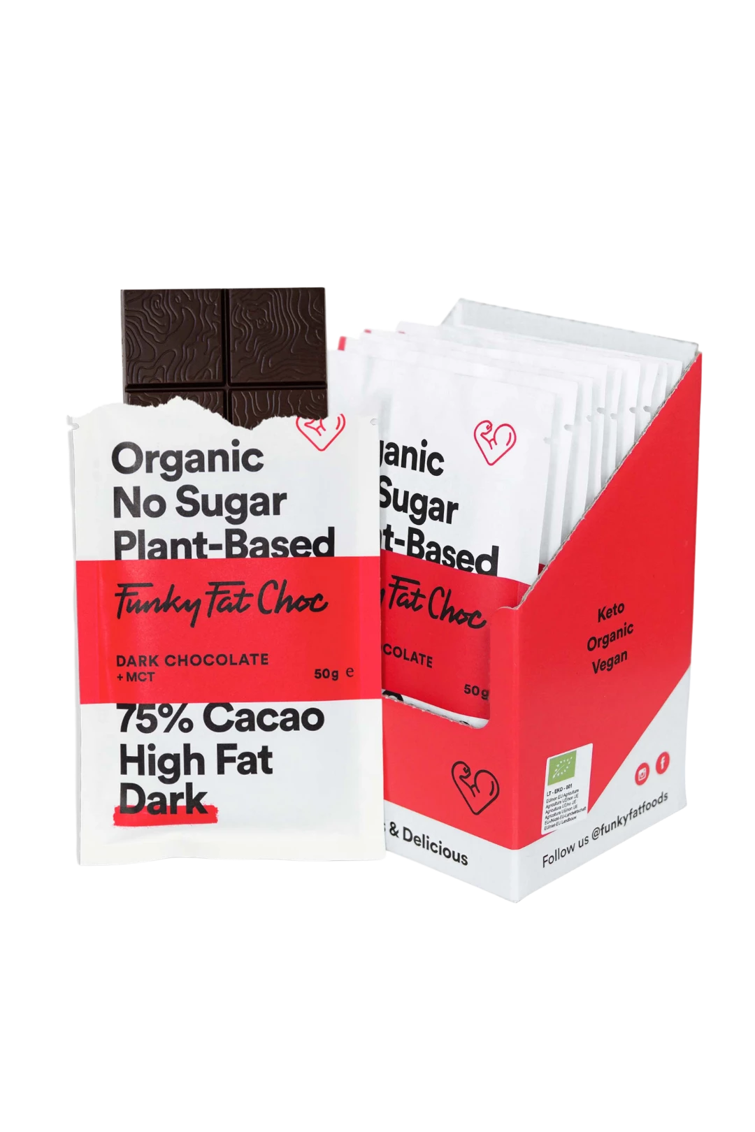 Biologische pure chocoladerepen, x10 - FUNKY FAT CHOC