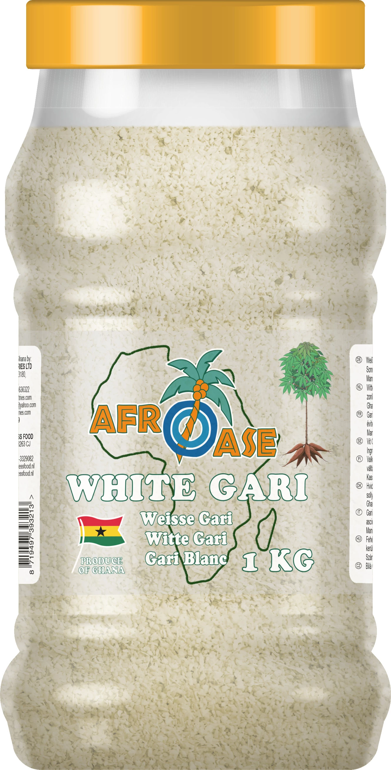 Gari Wit (pot) 12 X 1 Kg - Afroase