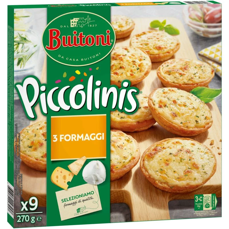 Mini pizzas piccolinis 3 fromages 9x30g - BUITONI