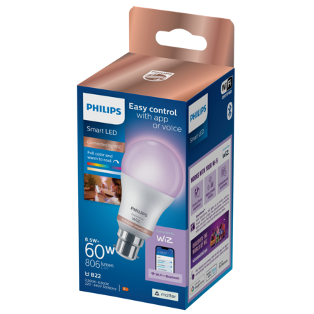 Led Phl Wiz Std B22 60w Coul
