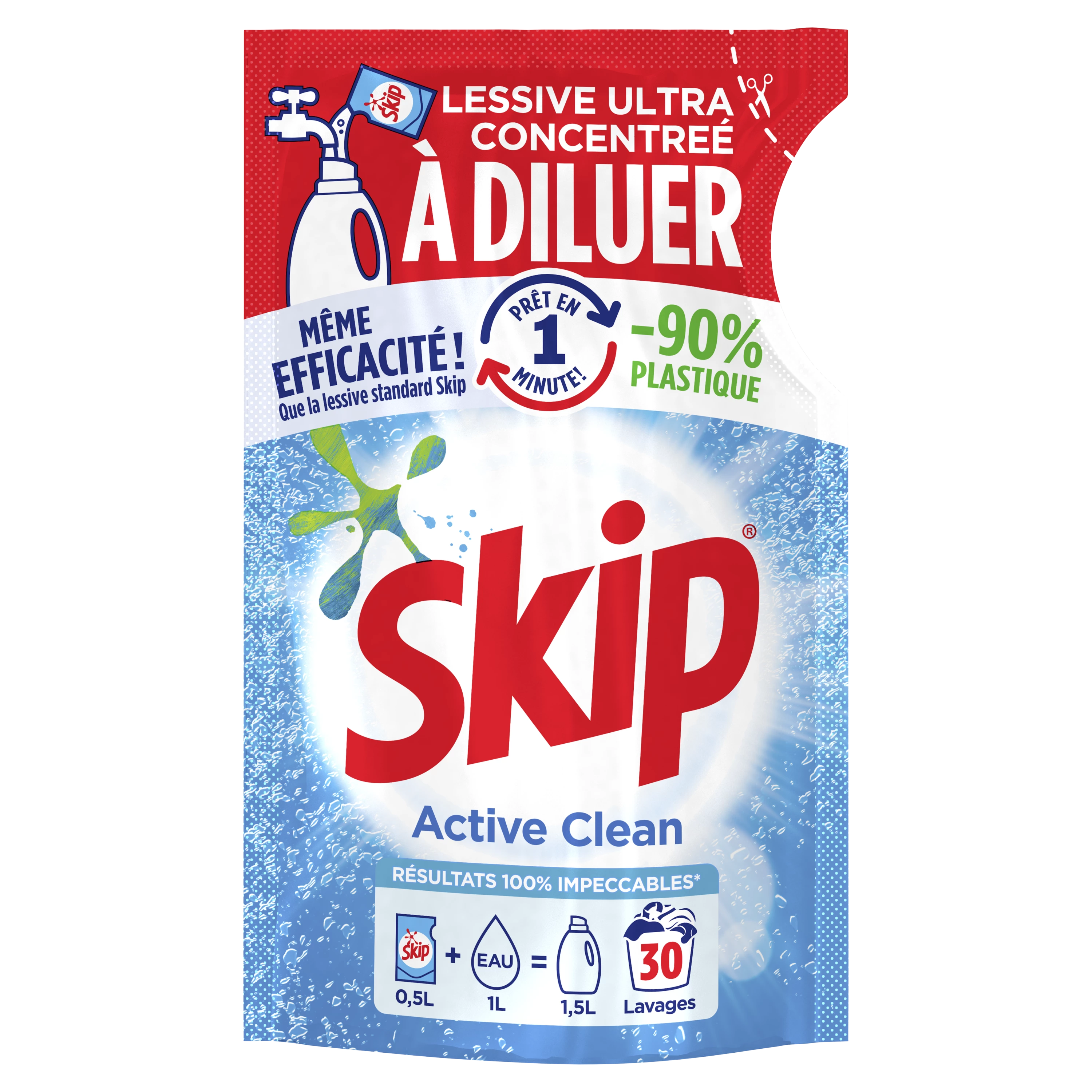 Lessive en tablettes Skip Active Clean (Skip, 1,68kg)