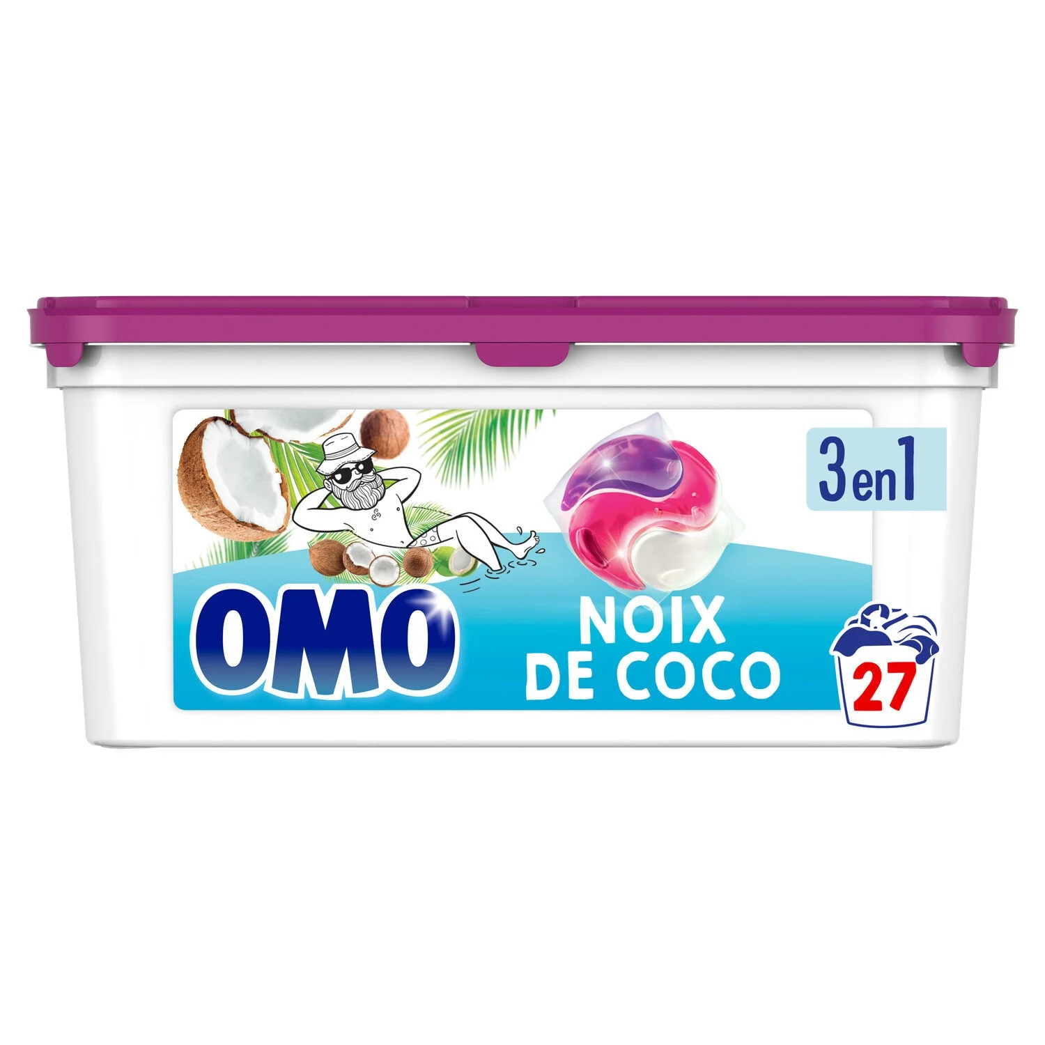 Lessive Capsule 3en1 Noix De Coco X27 - Omo