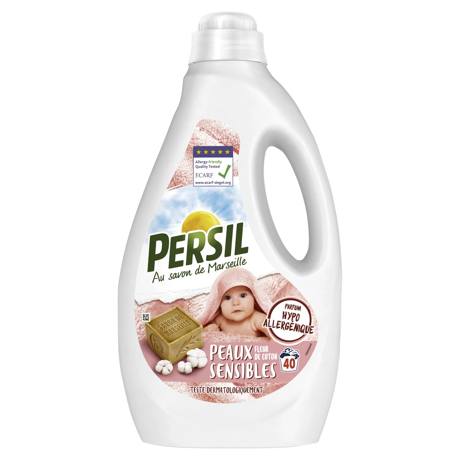Liquid laundry with Marseille soap Sensitive skins cotton flower 1.8l -personsil