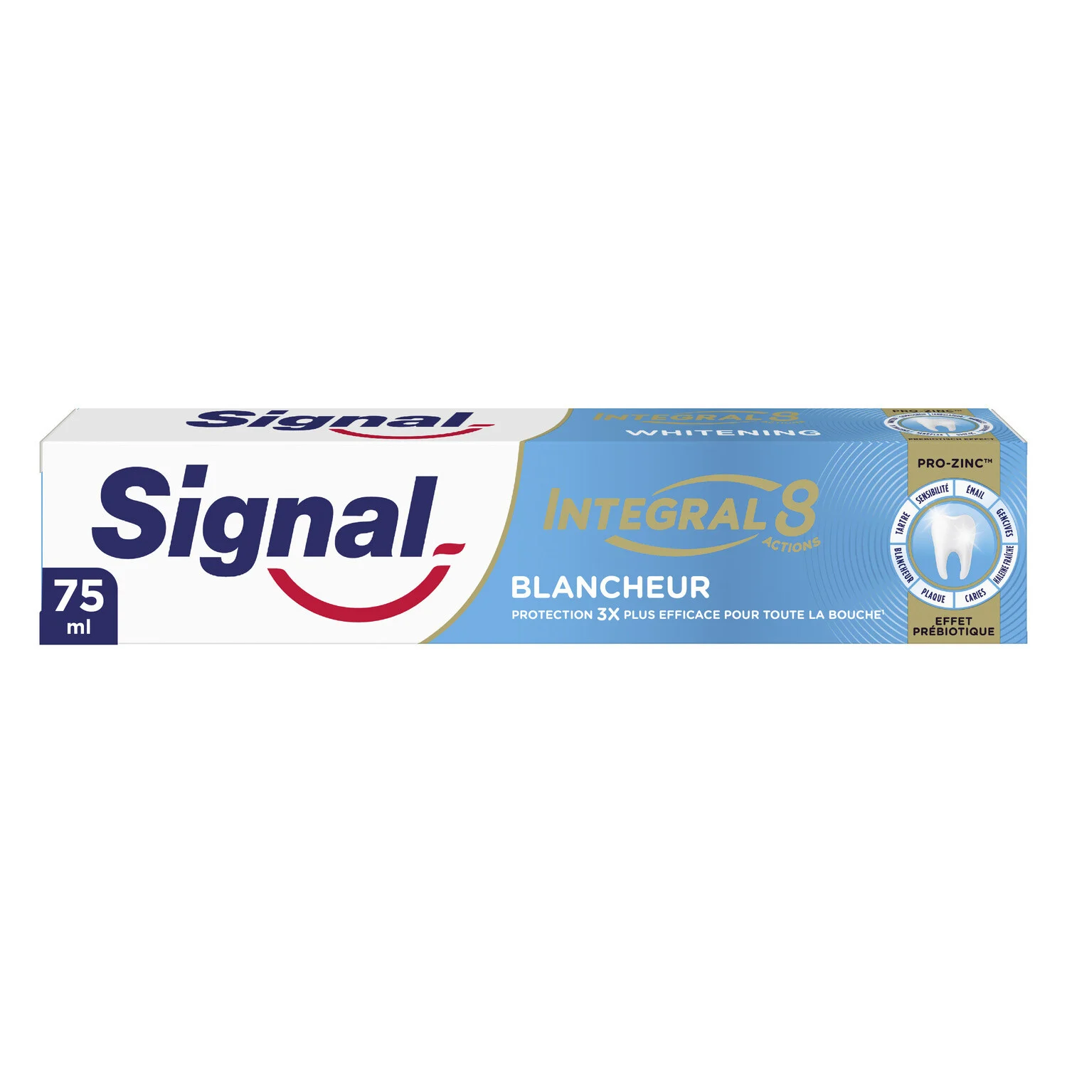 Dentifrice Integral 8 Blancheur Effet Prébiotique 75ml -signal