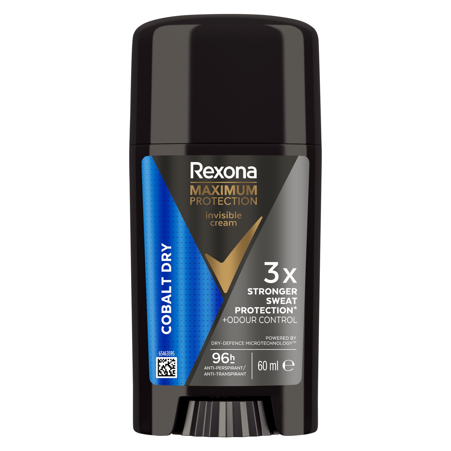 Deodorant stick homme anti-transpirant 96 h Cobalt Dry, 60 ml - REXONA