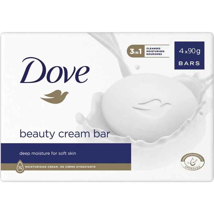 Savon Mains Hydratant Beauty Cream Bar 4x90g - DOVE