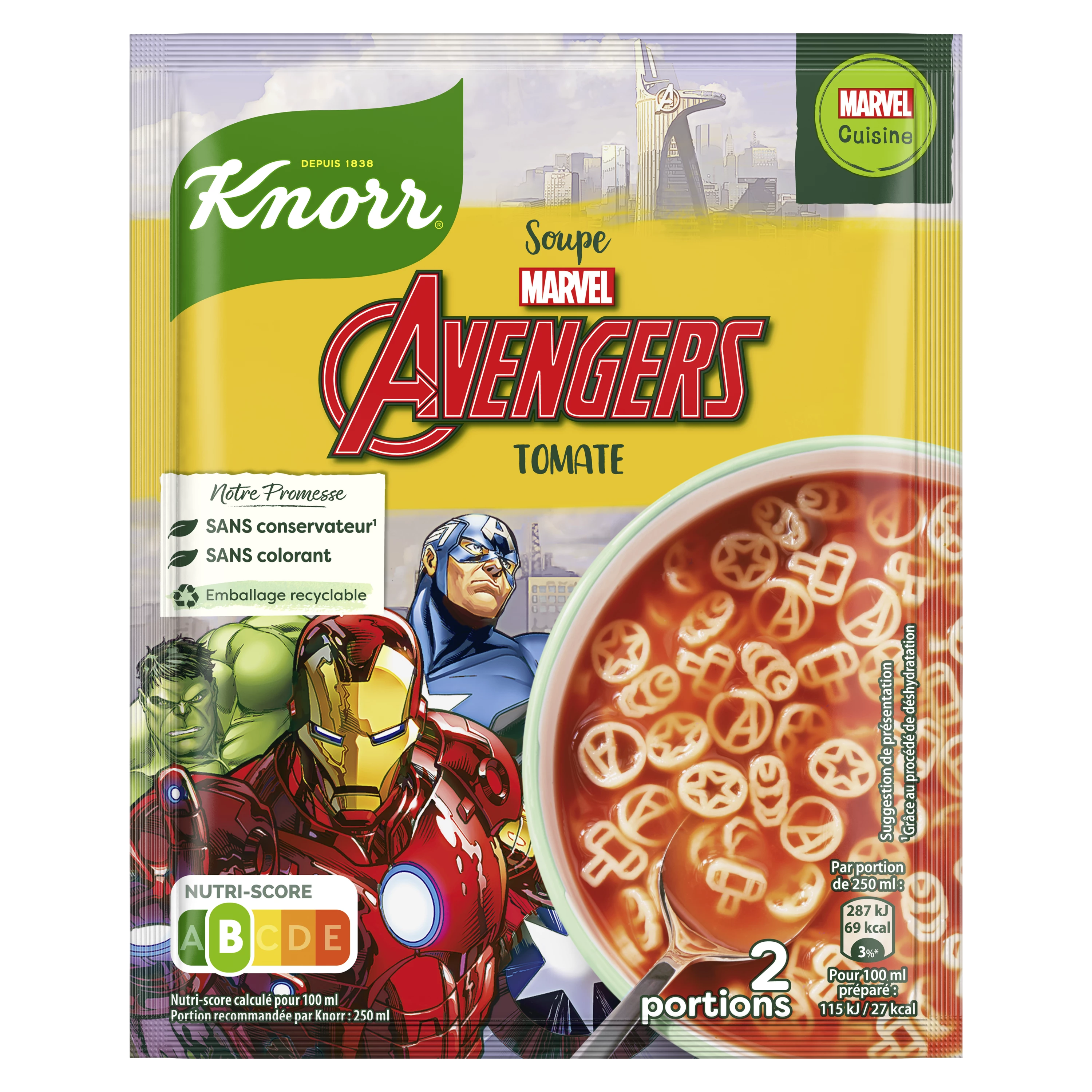 Sopa Desidratada Vingadores, 41g - KNORR