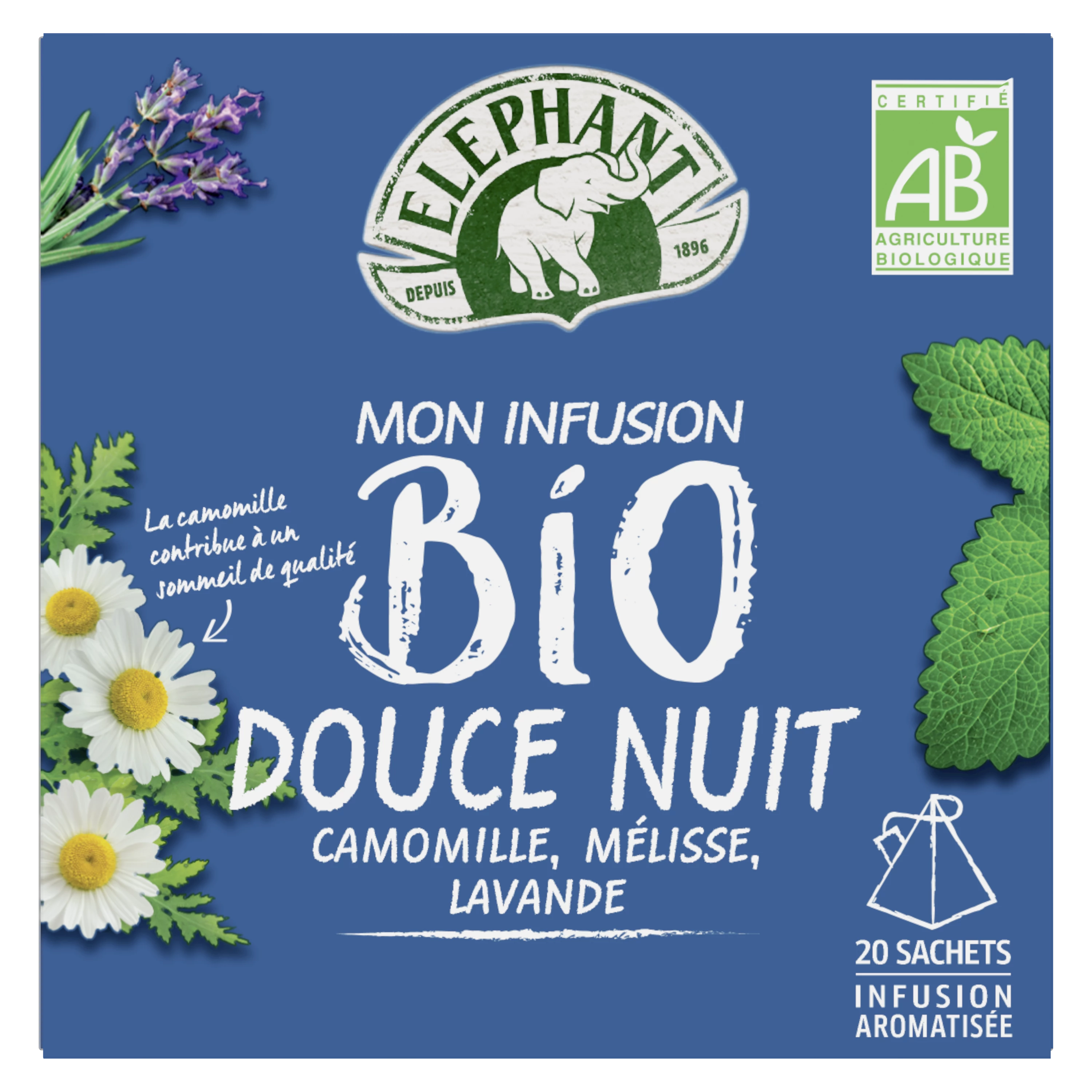 Mon infusion Bio douce nuit 20 pyramides ELEPHANT