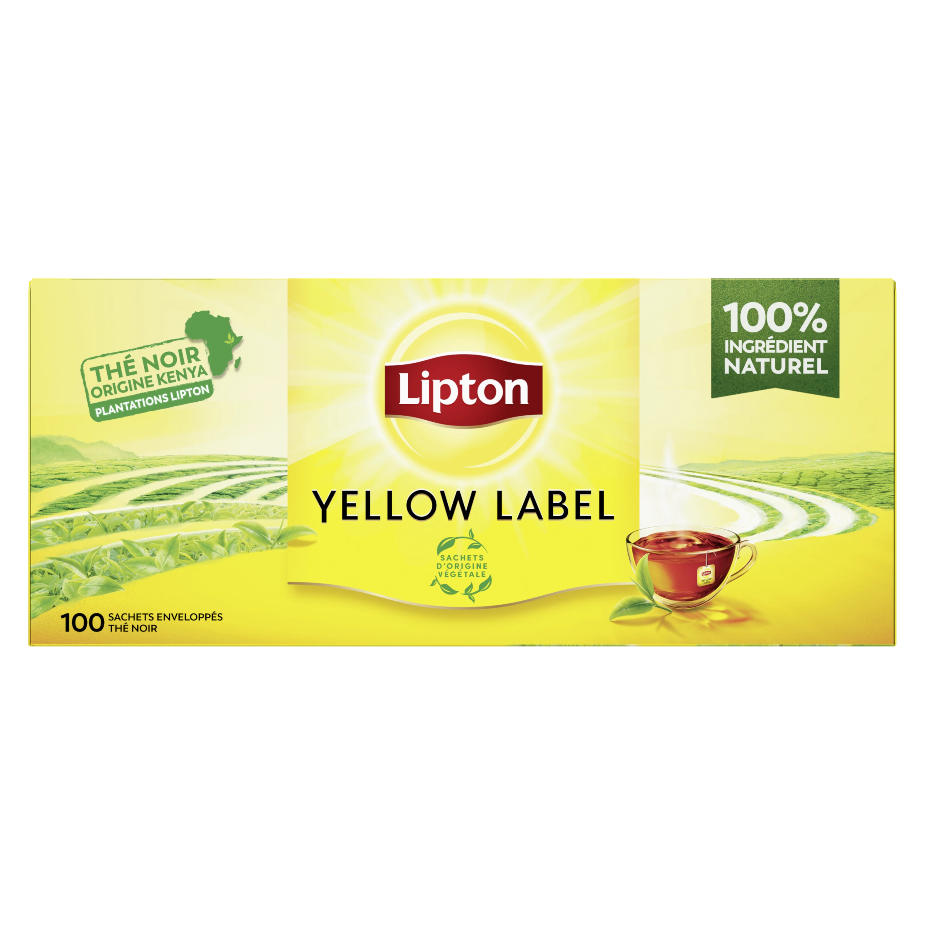 Thé Noir Origine Kenya Yellow Label, 100 шт, 200 г - LIPTON