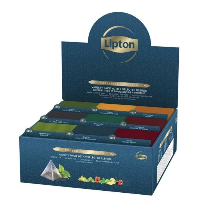 Box of Teas and Infusions 9 Perfumes in Box 108 Pyramid Sachets - LIPTON