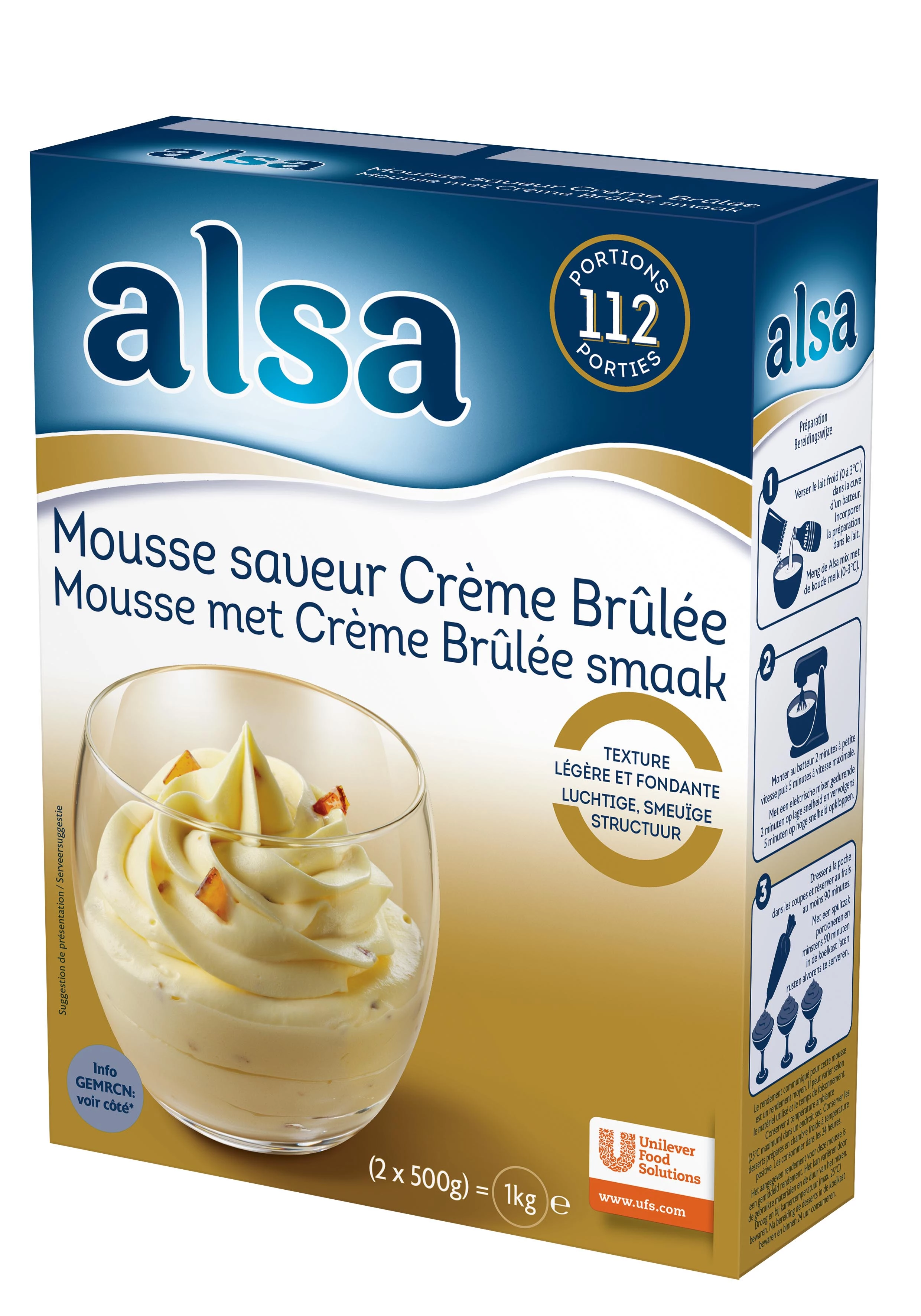 Alsa Mousse Crème Brûlée Flavor 1kg 112 Servings