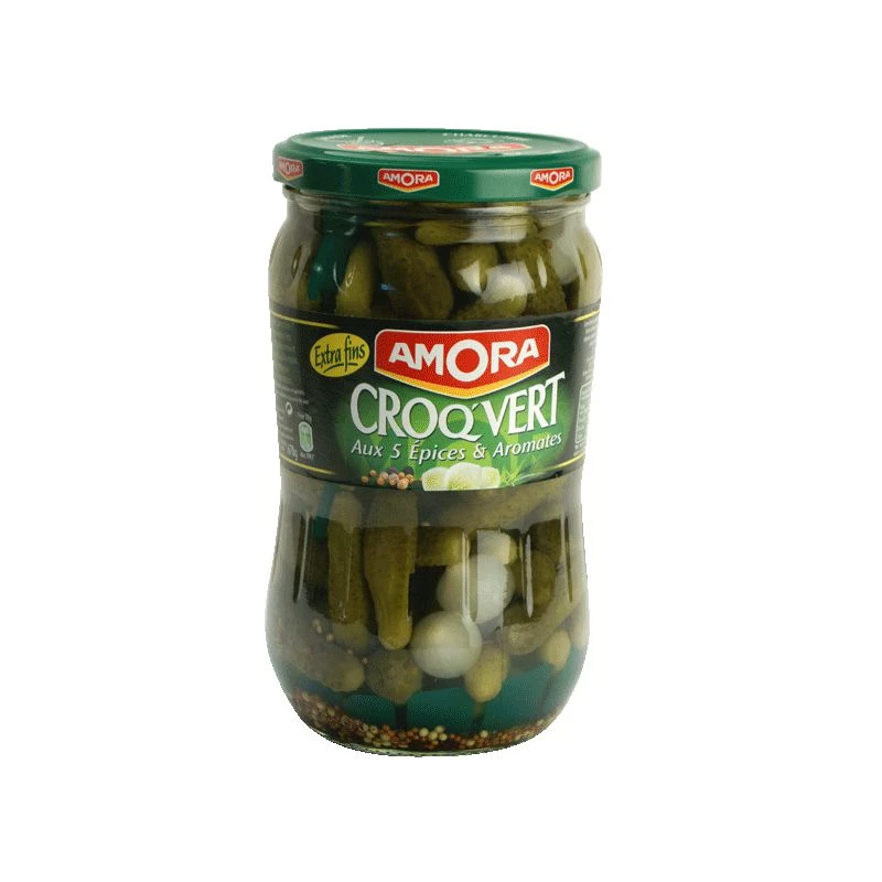 Cornichons croq'vert 380g - AMORA