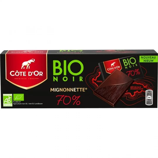 Barra de chocolate amargo orgânico 180g - COTE D'OR