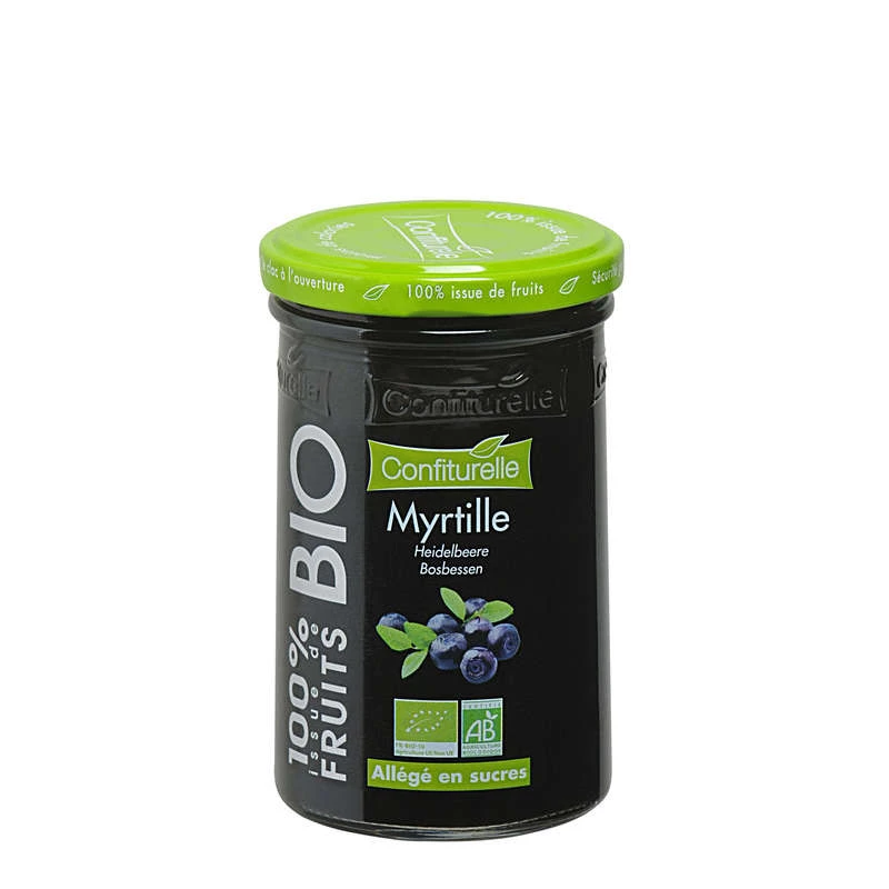 Confiture Myrtilles 100% Bio 290g - CONFITURELLE