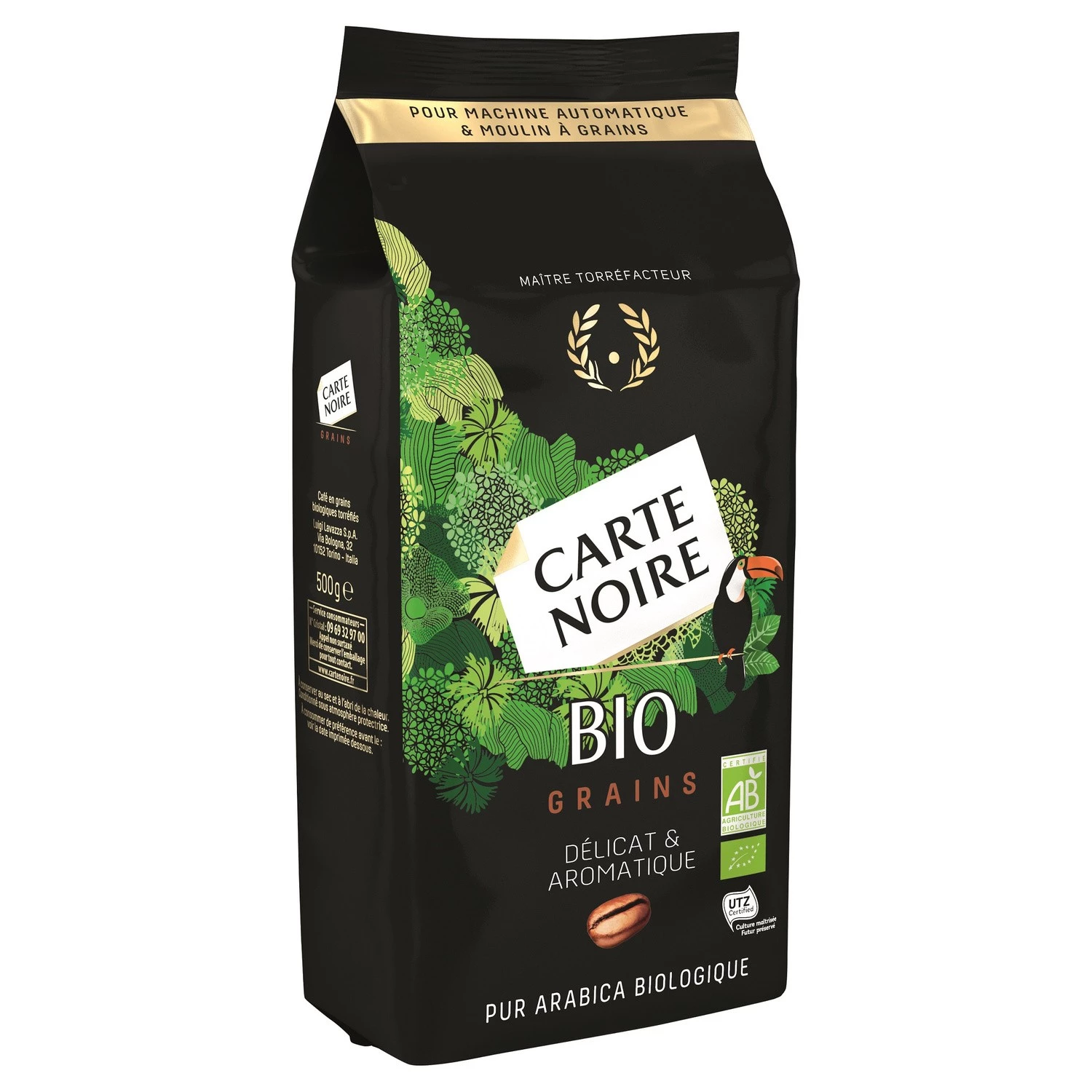 Caffè biologico delicato e aromatico in grani 500g - CARTE NOIRE