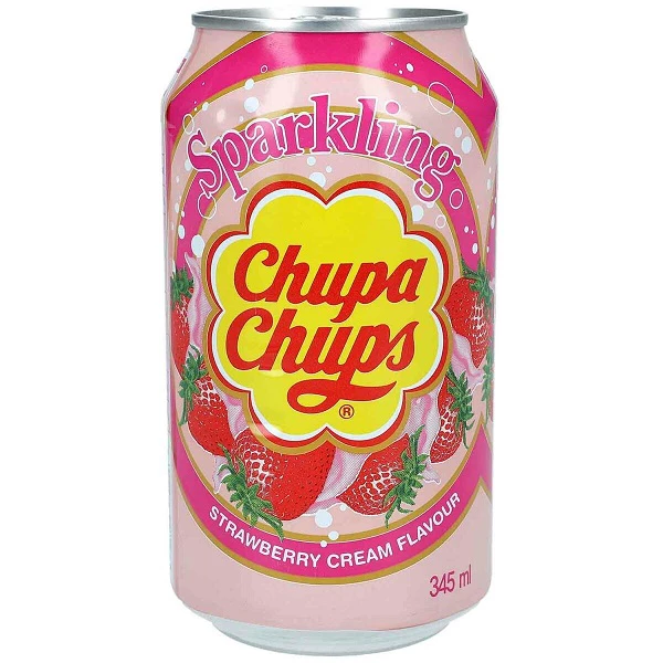 Frisdrank met aardbeiencrèmesmaak, 345 ml x 24 - CHUPA CHUPS