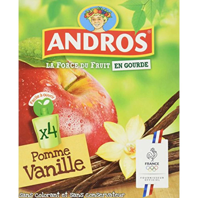 Andros Gourde Pomme Vanille 4x