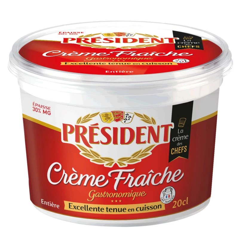 Crème fraiche gastronomique 30% 20cl - PRESIDENT