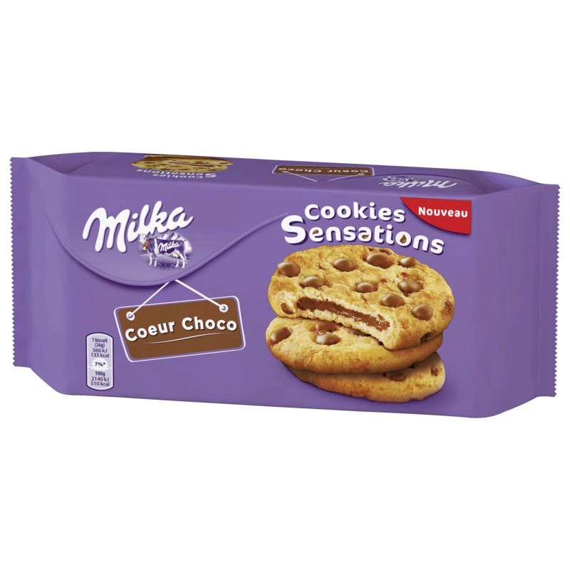 Cookies sensations cœur chocolat 182g - MILKA