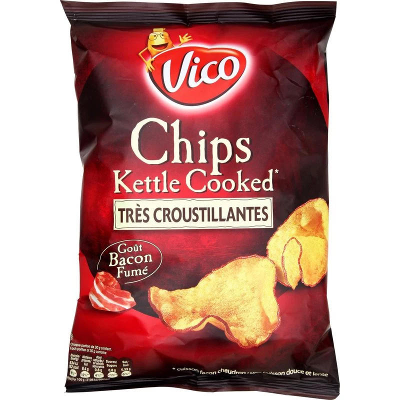 Chips kettle cooked goût bacon fumée 120g - VICO