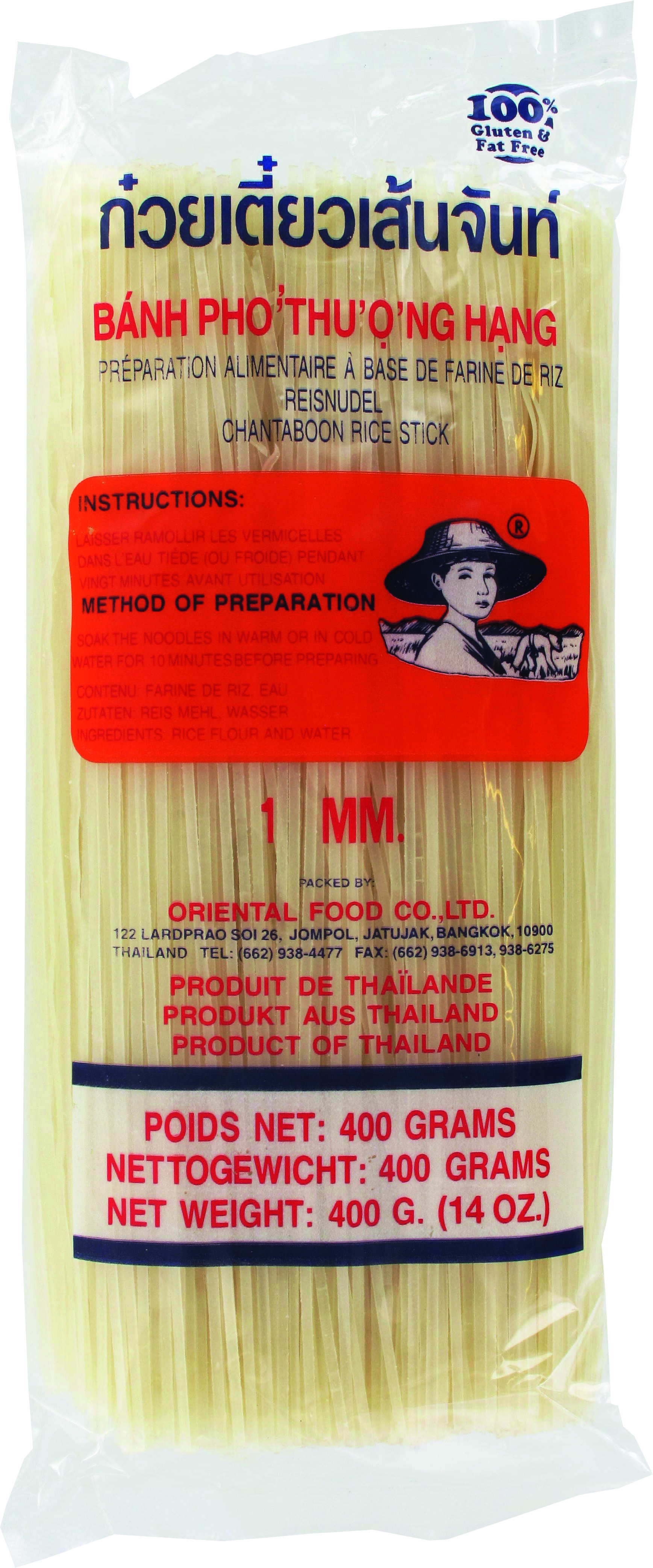 Rice Noodles (straight) 1 mm 30 400 Gr - Farmer