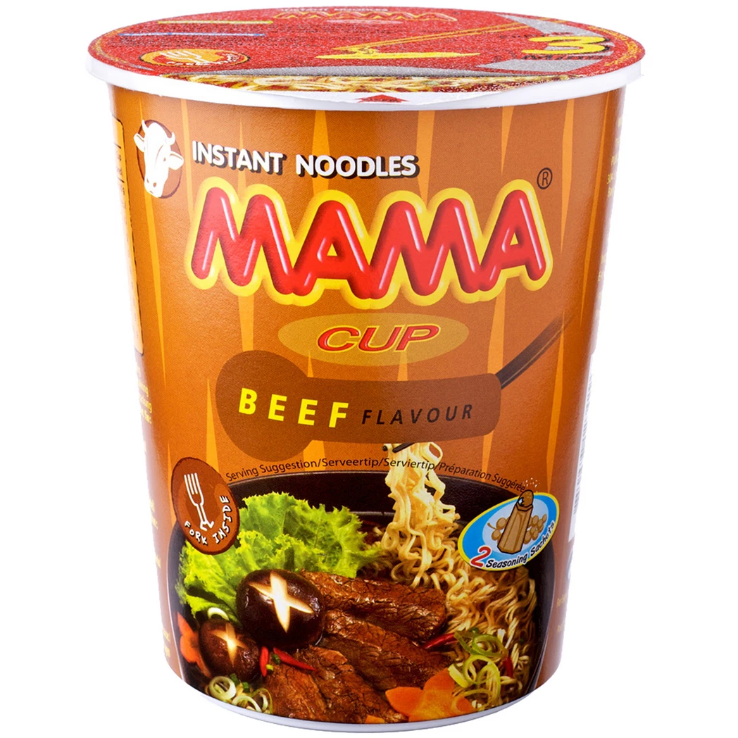 Instant Cup Noodles With Beef 16 X 70 Gr - Mama