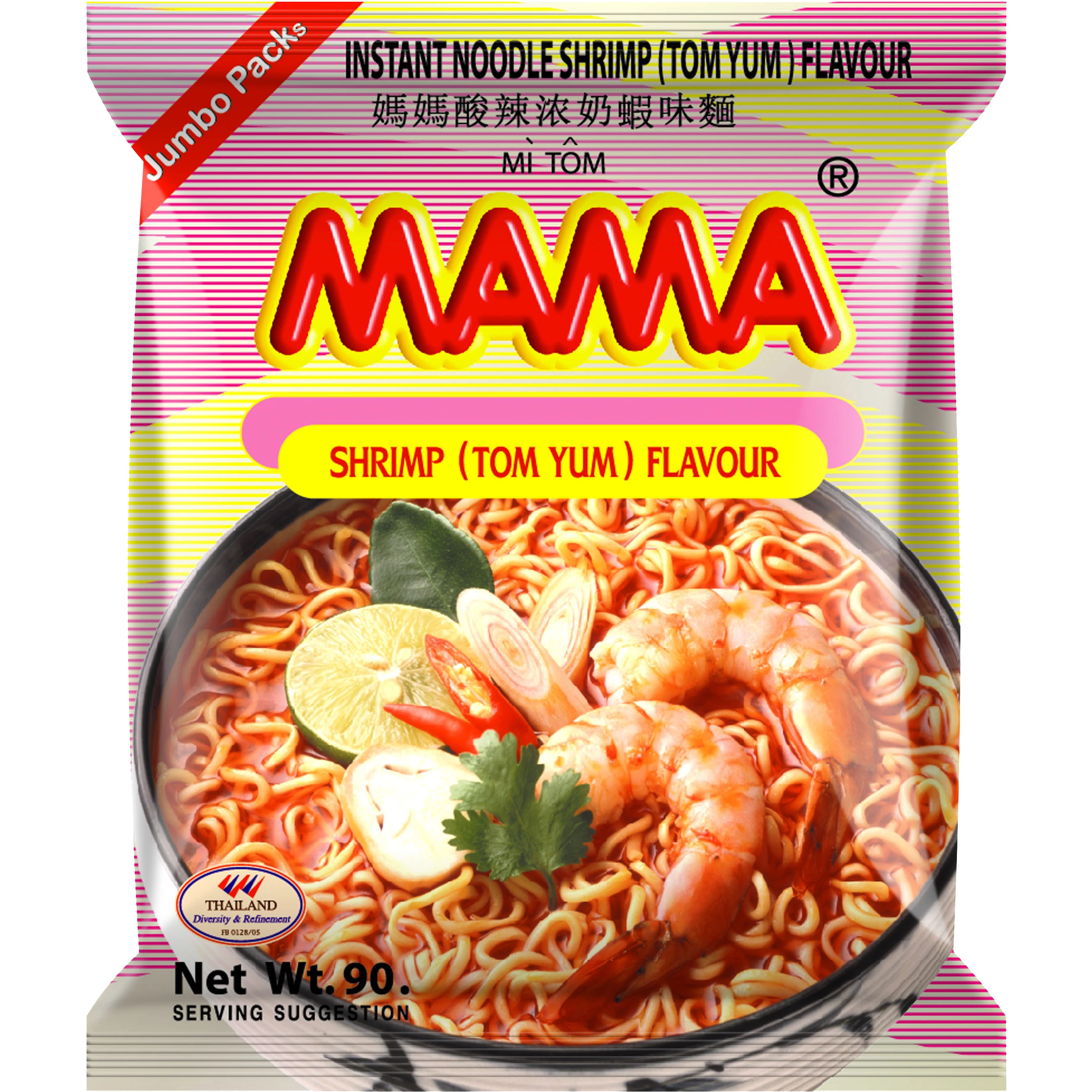 Instant noodles. Shrimps 20 X 90 Gr - Mama