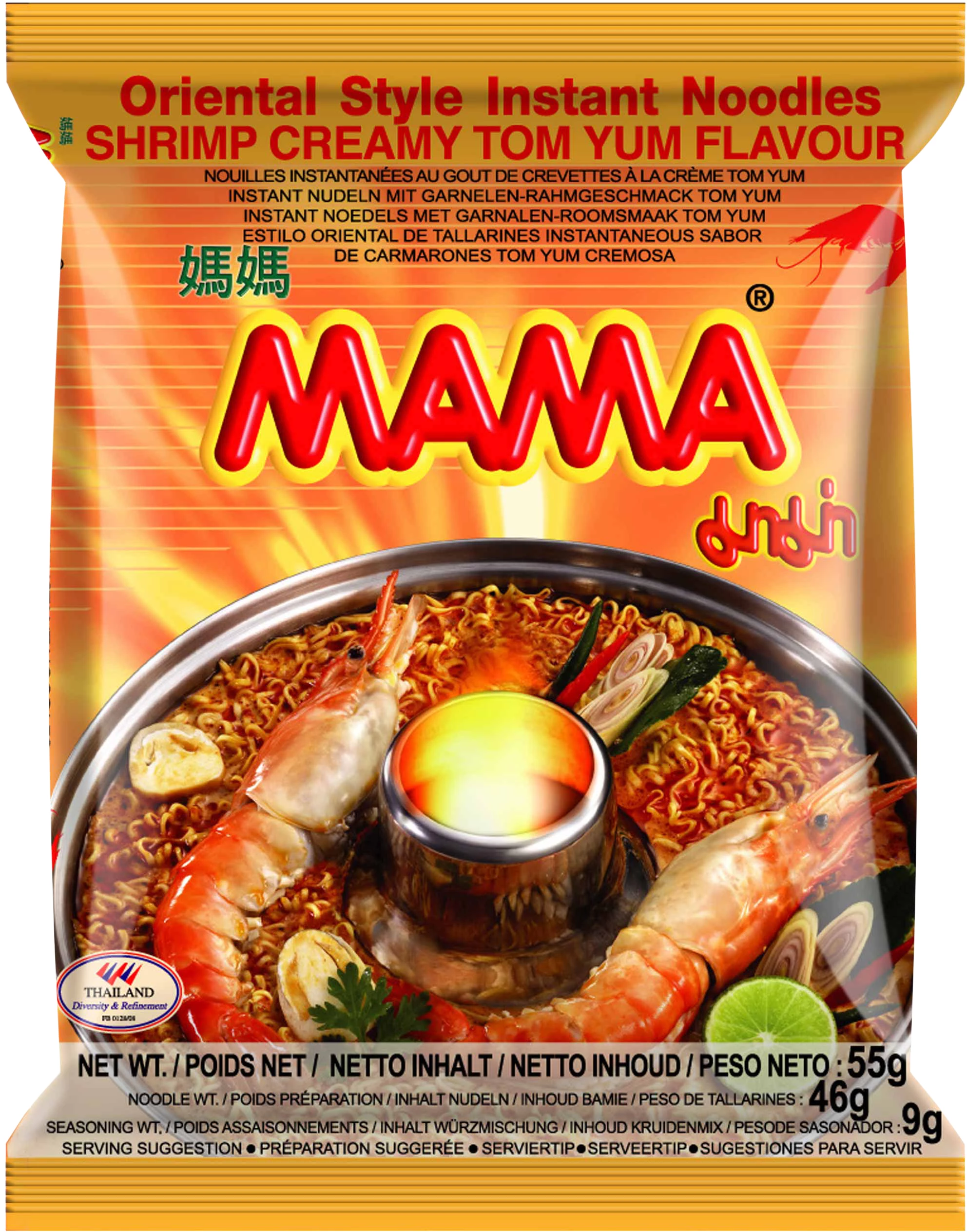 Noodles Inst. Shrimp Cream 30 X 55 Gr - Mama